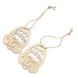Maxbell 10pcs Fashion Novelty Easter Egg Wooden Tag Embellishment with String - Aladdin Shoppers