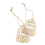 Maxbell 10pcs Fashion Novelty Easter Egg Wooden Tag Embellishment with String - Aladdin Shoppers
