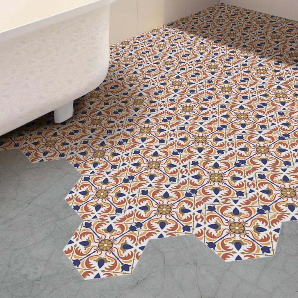 Maxbell 10pcs Floor Stickers PVC Tile Stickers Removable Wall Stickers Home Decor I - Aladdin Shoppers