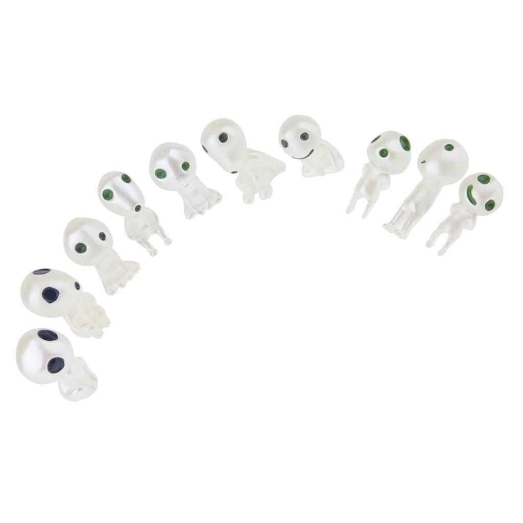 Maxbell 10Pcs Miniature Bonsai DIY Resin Crafts Terrarium Figurine Fairy Garden Ornament Luminous Tree Elves Doll Decor - Aladdin Shoppers