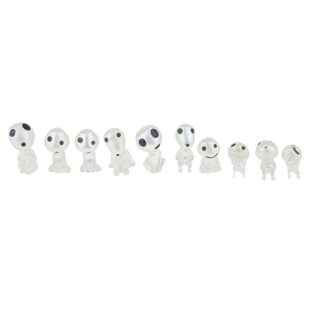 Maxbell 10Pcs Miniature Bonsai DIY Resin Crafts Terrarium Figurine Fairy Garden Ornament Luminous Tree Elves Doll Decor - Aladdin Shoppers