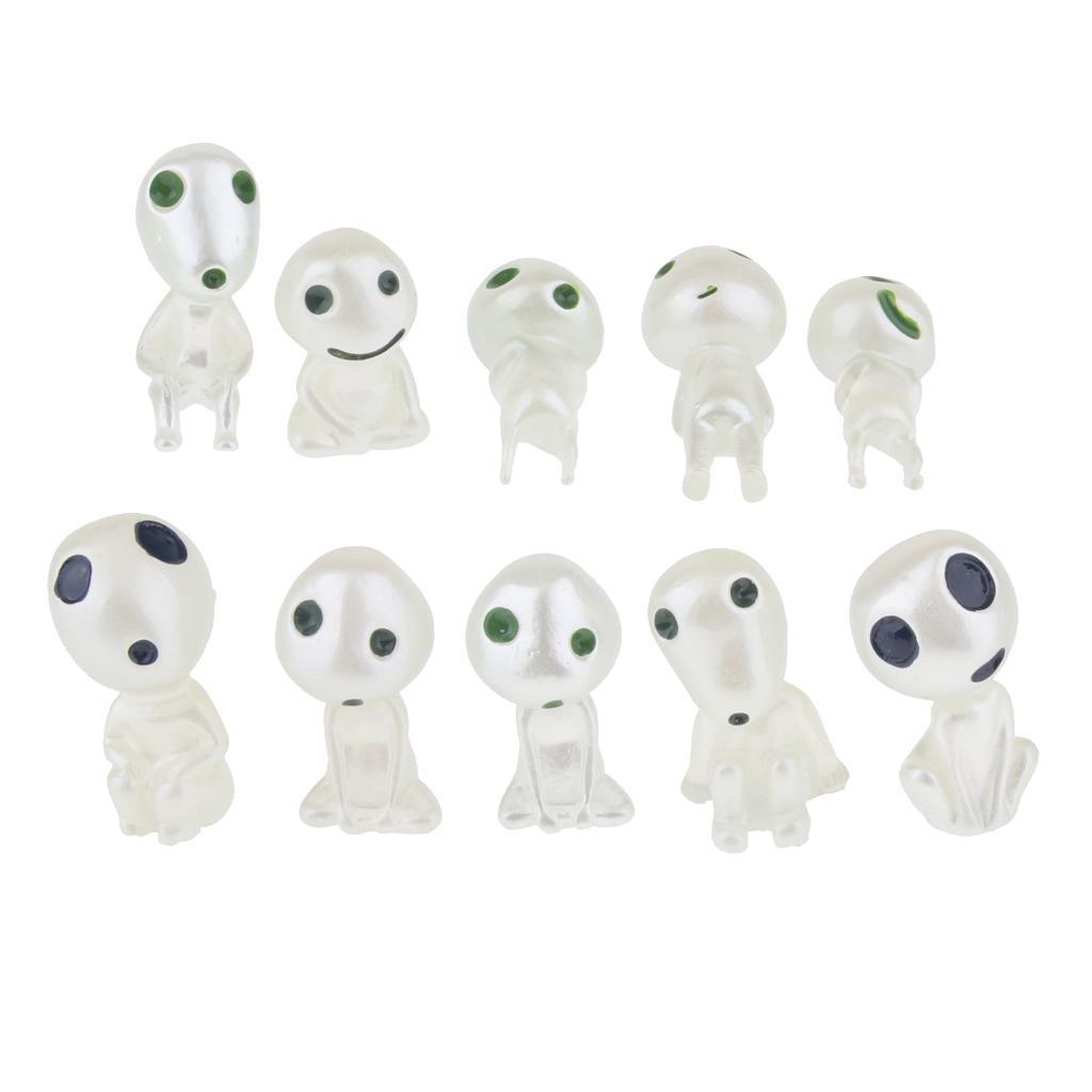 Maxbell 10Pcs Miniature Bonsai DIY Resin Crafts Terrarium Figurine Fairy Garden Ornament Luminous Tree Elves Doll Decor - Aladdin Shoppers
