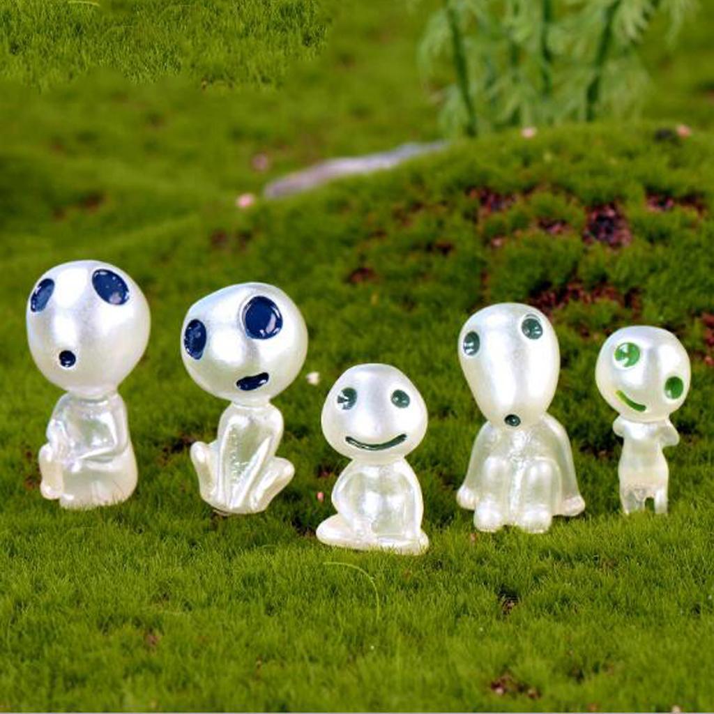 Maxbell 10Pcs Miniature Bonsai DIY Resin Crafts Terrarium Figurine Fairy Garden Ornament Luminous Tree Elves Doll Decor - Aladdin Shoppers