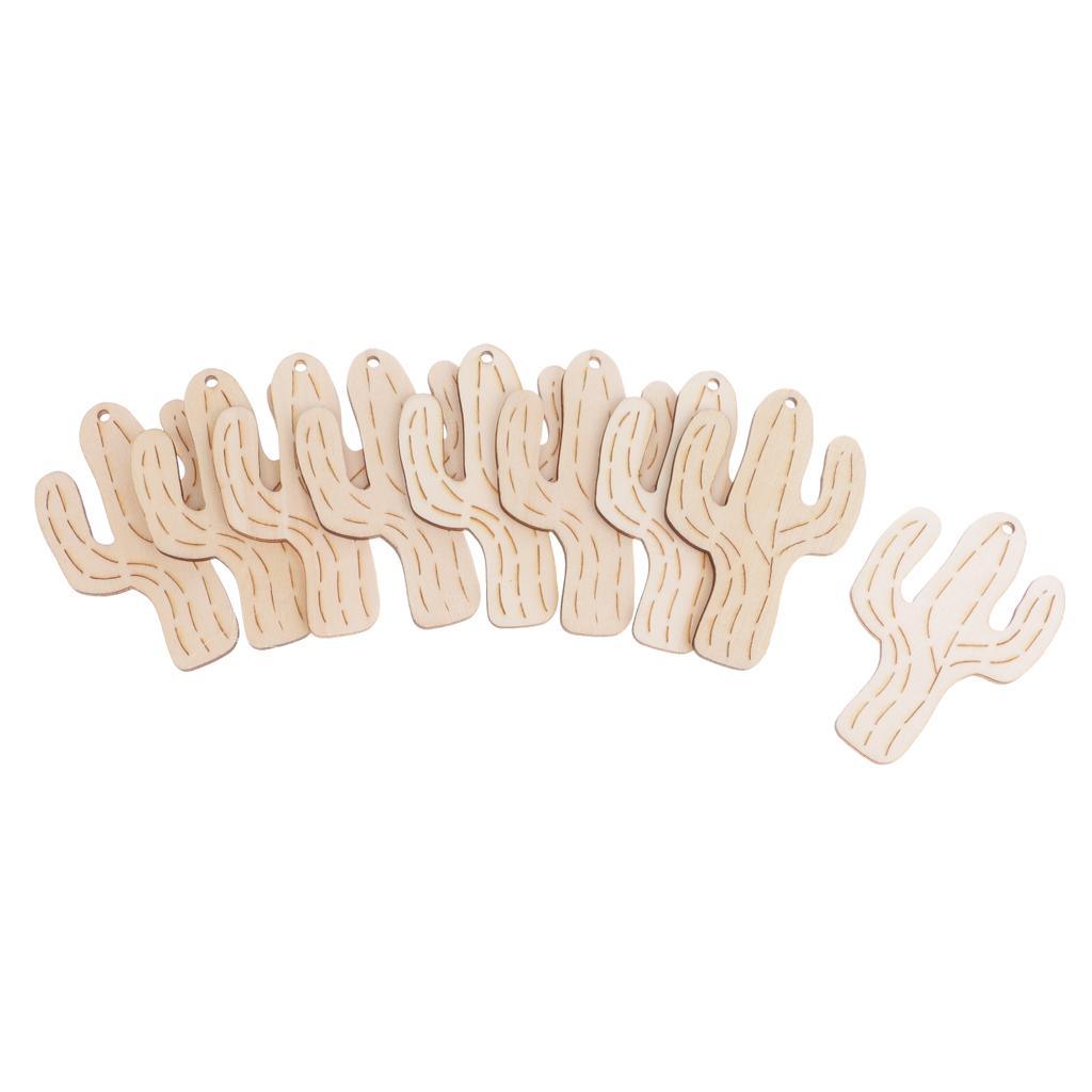 Maxbell 10pcs Saguaro Cactus Wooden Tags Wedding Children's Birthday Party Gift Hanging Labels - Aladdin Shoppers
