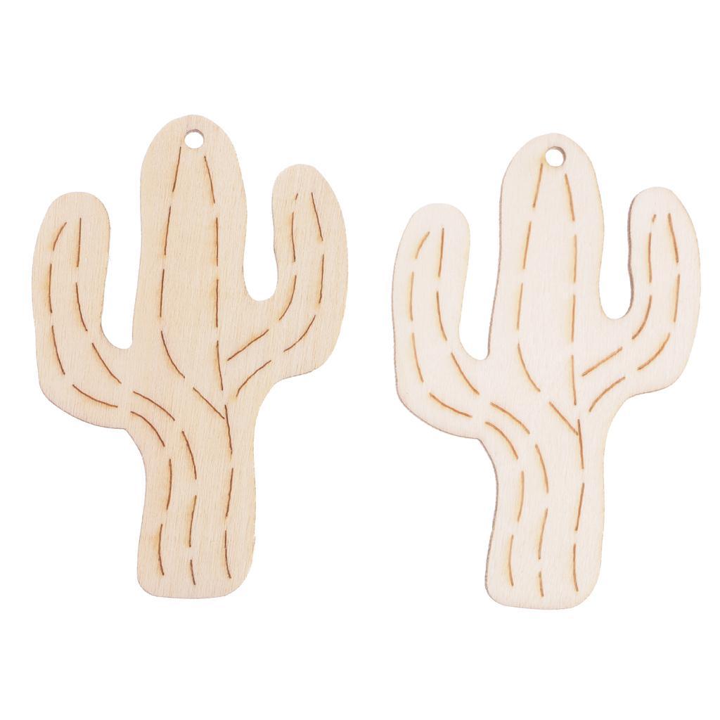 Maxbell 10pcs Saguaro Cactus Wooden Tags Wedding Children's Birthday Party Gift Hanging Labels - Aladdin Shoppers