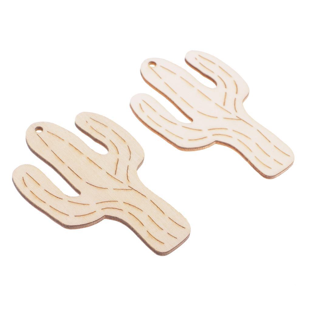 Maxbell 10pcs Saguaro Cactus Wooden Tags Wedding Children's Birthday Party Gift Hanging Labels - Aladdin Shoppers