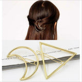 Maxbell 10xGold Silver Geometric Shape Hair Clip Hair Stying for Women Girl Triangle - Aladdin Shoppers