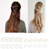 Maxbell 10xGold Silver Geometric Shape Hair Clip Hair Stying for Women Girl Triangle - Aladdin Shoppers