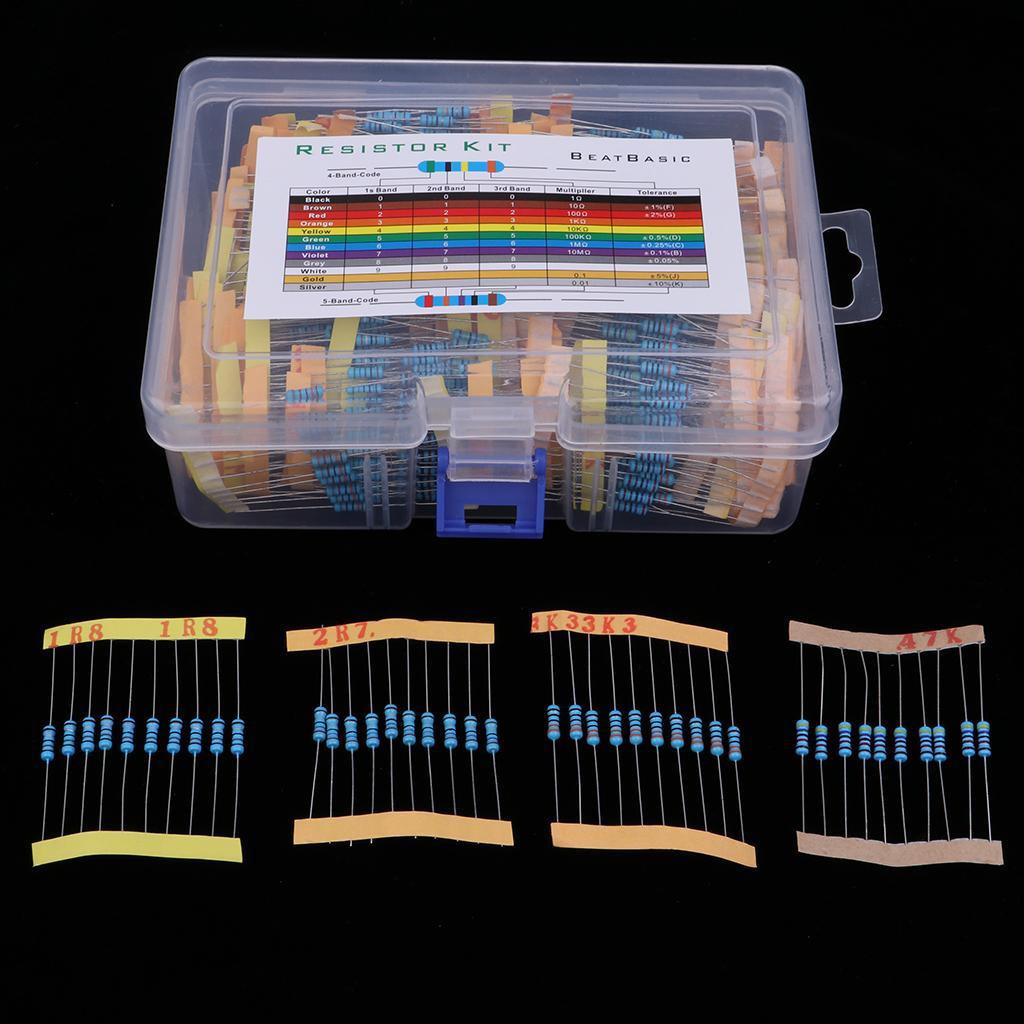 Maxbell 110 Values 1% Resistor Kit Assortment 0.1R - 10M Ohm (Pack of 1100) - Aladdin Shoppers