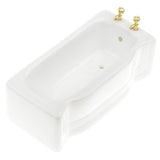 Maxbell 1/12 Ceramic White Square Bathroom Bathtub Doll House Furniture Micro Model Decoration - Aladdin Shoppers