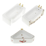 Maxbell 1/12 Ceramic White Square Bathroom Bathtub Doll House Furniture Micro Model Decoration - Aladdin Shoppers