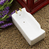 Maxbell 1/12 Ceramic White Square Bathroom Bathtub Doll House Furniture Micro Model Decoration - Aladdin Shoppers