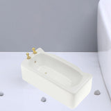 Maxbell 1/12 Ceramic White Square Bathroom Bathtub Doll House Furniture Micro Model Decoration - Aladdin Shoppers