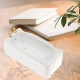 Maxbell 1/12 Ceramic White Square Bathroom Bathtub Doll House Furniture Micro Model Decoration - Aladdin Shoppers