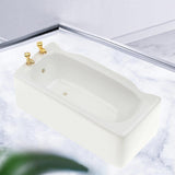 Maxbell 1/12 Ceramic White Square Bathroom Bathtub Doll House Furniture Micro Model Decoration - Aladdin Shoppers