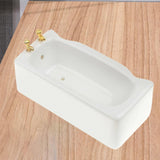 Maxbell 1/12 Ceramic White Square Bathroom Bathtub Doll House Furniture Micro Model Decoration - Aladdin Shoppers