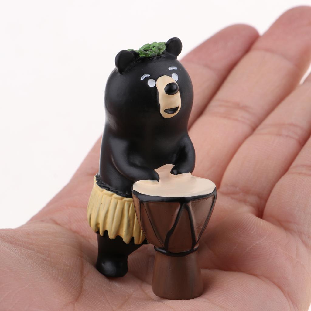 Maxbell 1/12 Dollhouse Decor Mini Hula Bear Figurine Kids Gift Home Desk Ornament - Aladdin Shoppers