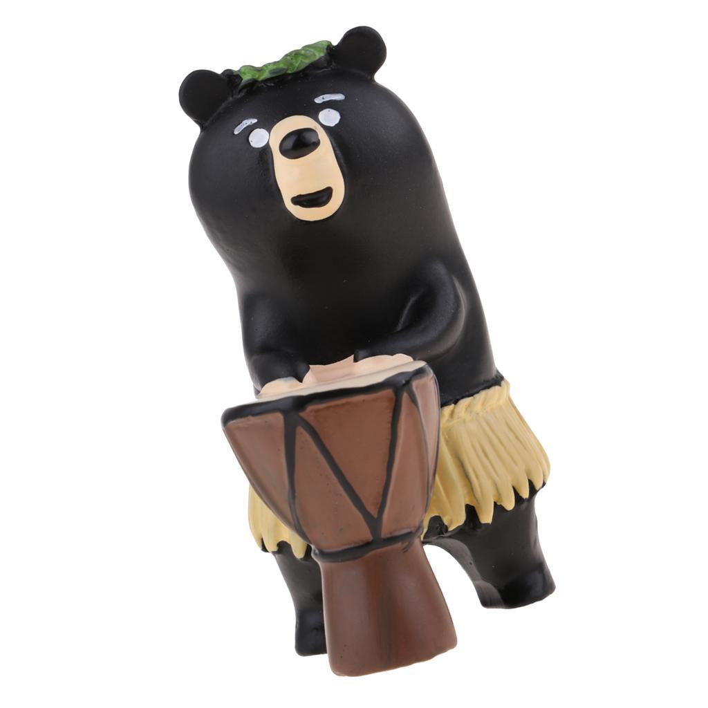 Maxbell 1/12 Dollhouse Decor Mini Hula Bear Figurine Kids Gift Home Desk Ornament - Aladdin Shoppers