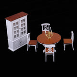 Maxbell 1/12 Dollhouse Miniature Furniture Dining Room Table Chair Wine Cabinet Kit - Aladdin Shoppers