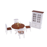 Maxbell 1/12 Dollhouse Miniature Furniture Dining Room Table Chair Wine Cabinet Kit - Aladdin Shoppers