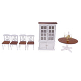 Maxbell 1/12 Dollhouse Miniature Furniture Dining Room Table Chair Wine Cabinet Kit - Aladdin Shoppers