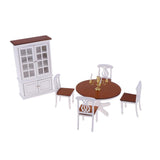 Maxbell 1/12 Dollhouse Miniature Furniture Dining Room Table Chair Wine Cabinet Kit - Aladdin Shoppers