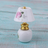 Maxbell 1/12 Dollhouse Miniature Furniture Porcelain Bedside Lamp Light Desk Lamp H - Aladdin Shoppers