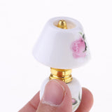 Maxbell 1/12 Dollhouse Miniature Furniture Porcelain Bedside Lamp Light Desk Lamp H - Aladdin Shoppers