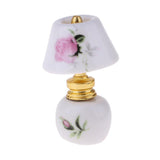 Maxbell 1/12 Dollhouse Miniature Furniture Porcelain Bedside Lamp Light Desk Lamp H - Aladdin Shoppers