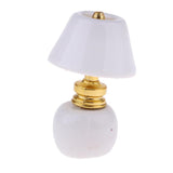 Maxbell 1/12 Dollhouse Miniature Furniture Porcelain Bedside Lamp Light Desk Lamp H - Aladdin Shoppers