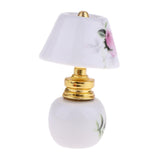 Maxbell 1/12 Dollhouse Miniature Furniture Porcelain Bedside Lamp Light Desk Lamp H - Aladdin Shoppers