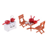 Maxbell 1/12 Dollhouse Miniature Picnic Set Table & Chairs Cookware Furniture Decor - Aladdin Shoppers