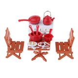 Maxbell 1/12 Dollhouse Miniature Picnic Set Table & Chairs Cookware Furniture Decor - Aladdin Shoppers