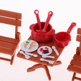 Maxbell 1/12 Dollhouse Miniature Picnic Set Table & Chairs Cookware Furniture Decor - Aladdin Shoppers