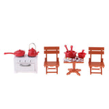 Maxbell 1/12 Dollhouse Miniature Picnic Set Table & Chairs Cookware Furniture Decor - Aladdin Shoppers