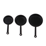 Maxbell 1/12 Dollhouse Miniatures Kitchen Utensils Pot and Pans Set of 3 pcs Black - Aladdin Shoppers