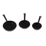Maxbell 1/12 Dollhouse Miniatures Kitchen Utensils Pot and Pans Set of 3 pcs Black - Aladdin Shoppers