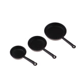 Maxbell 1/12 Dollhouse Miniatures Kitchen Utensils Pot and Pans Set of 3 pcs Black - Aladdin Shoppers