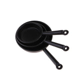 Maxbell 1/12 Dollhouse Miniatures Kitchen Utensils Pot and Pans Set of 3 pcs Black - Aladdin Shoppers