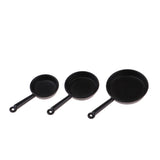 Maxbell 1/12 Dollhouse Miniatures Kitchen Utensils Pot and Pans Set of 3 pcs Black - Aladdin Shoppers