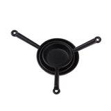 Maxbell 1/12 Dollhouse Miniatures Kitchen Utensils Pot and Pans Set of 3 pcs Black - Aladdin Shoppers