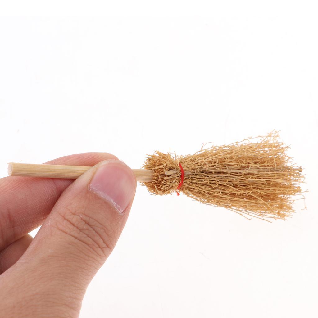 Maxbell 1/12 Dolls House Decoration Accessories Mini Bamboo Broom Model Dollhouse Miniature Cleaning Tools Kit Pretend Play Toy 10 Pieces - Aladdin Shoppers