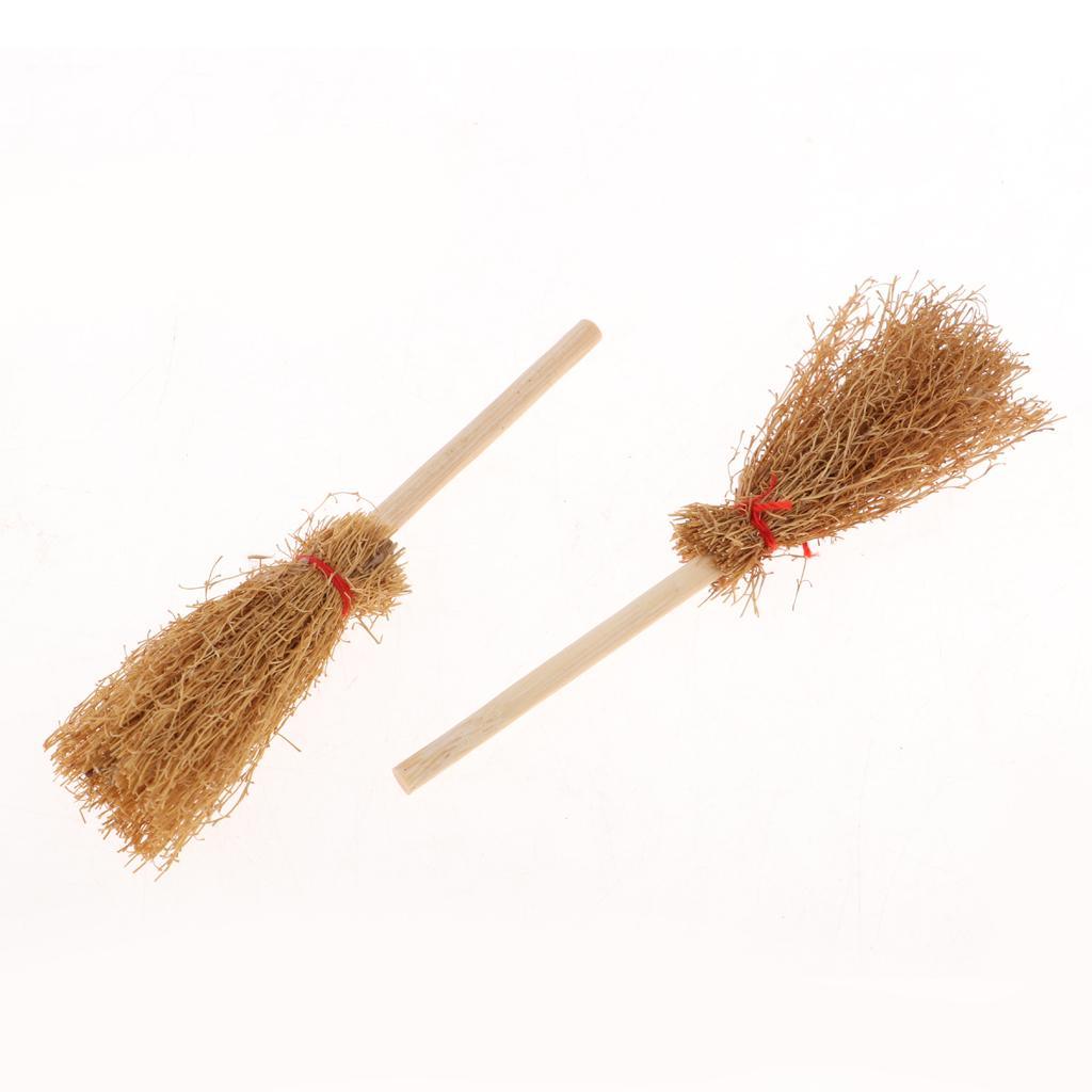 Maxbell 1/12 Dolls House Decoration Accessories Mini Bamboo Broom Model Dollhouse Miniature Cleaning Tools Kit Pretend Play Toy 10 Pieces - Aladdin Shoppers