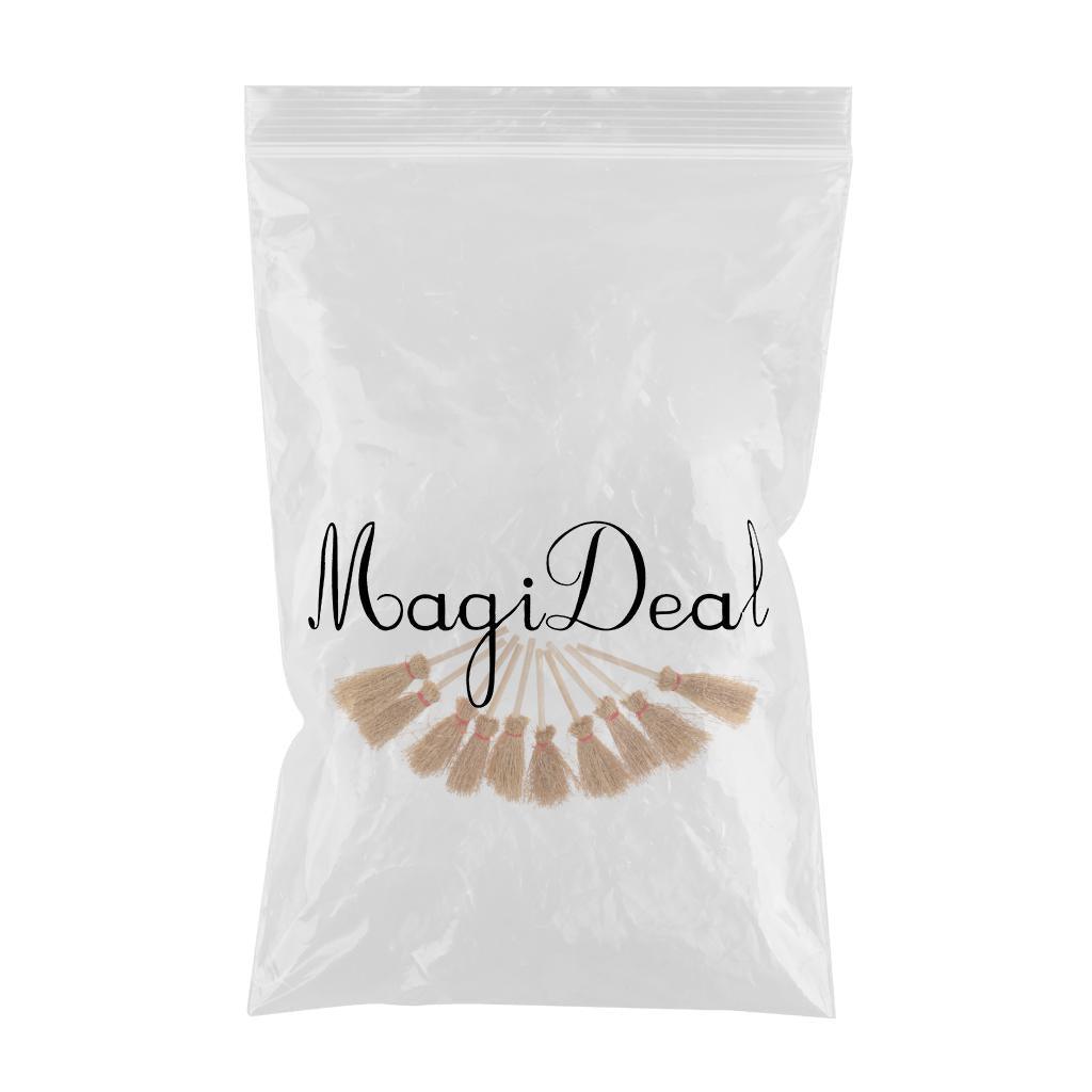 Maxbell 1/12 Dolls House Decoration Accessories Mini Bamboo Broom Model Dollhouse Miniature Cleaning Tools Kit Pretend Play Toy 10 Pieces - Aladdin Shoppers