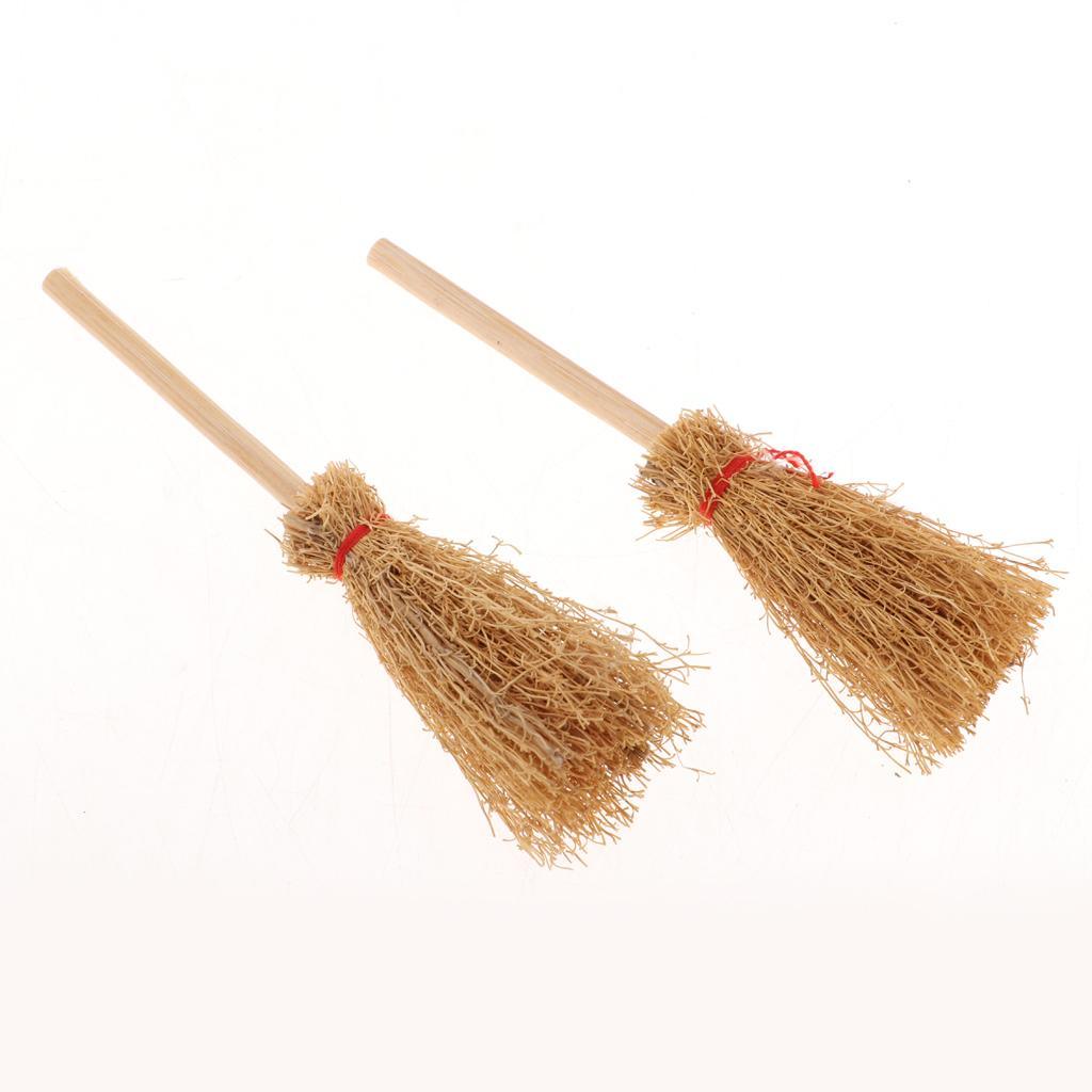 Maxbell 1/12 Dolls House Decoration Accessories Mini Bamboo Broom Model Dollhouse Miniature Cleaning Tools Kit Pretend Play Toy 10 Pieces - Aladdin Shoppers