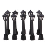 Maxbell 1/12 Miniature Architectural Courtyard Street Light Model Black Metal Outdoor Lamp Toy Dollhouse Life Scene Ornament 10 Pieces - Aladdin Shoppers