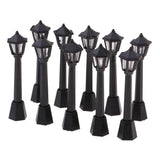 Maxbell 1/12 Miniature Architectural Courtyard Street Light Model Black Metal Outdoor Lamp Toy Dollhouse Life Scene Ornament 10 Pieces - Aladdin Shoppers