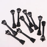 Maxbell 1/12 Miniature Architectural Courtyard Street Light Model Black Metal Outdoor Lamp Toy Dollhouse Life Scene Ornament 10 Pieces - Aladdin Shoppers
