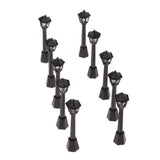 Maxbell 1/12 Miniature Architectural Courtyard Street Light Model Black Metal Outdoor Lamp Toy Dollhouse Life Scene Ornament 10 Pieces - Aladdin Shoppers