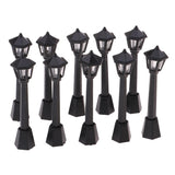 Maxbell 1/12 Miniature Architectural Courtyard Street Light Model Black Metal Outdoor Lamp Toy Dollhouse Life Scene Ornament 10 Pieces - Aladdin Shoppers